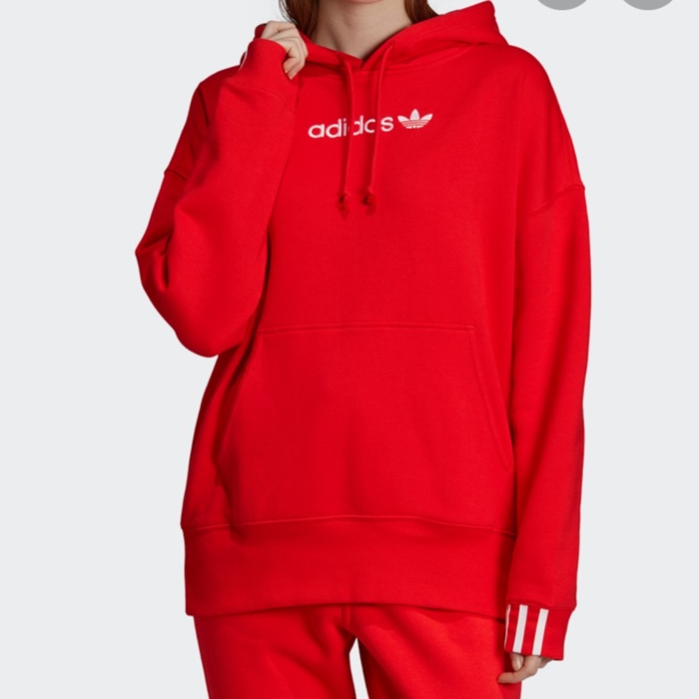 Adidas Oversized Red Hoodie